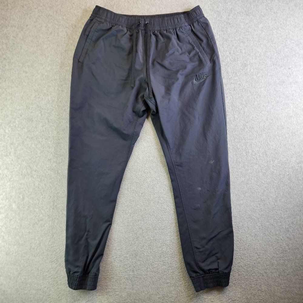 Vintage Nike Joggers Mens Extra Large Black Nylon Blue Tag 90s Back Pocket VTG